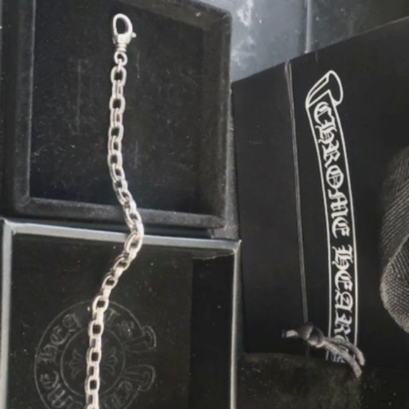 Chrome Hearts Silver Paper Chain Bracelet W/ Claw Clasp - Picture 6 of 9